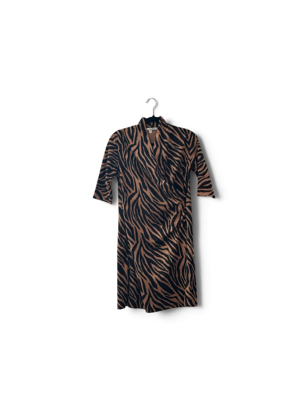 Runway The Label Brown and Black Zebra Print Wrap Dress - M